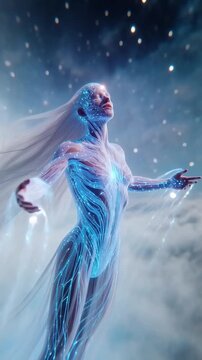 generated animation. Mystical cyber Ascension	
