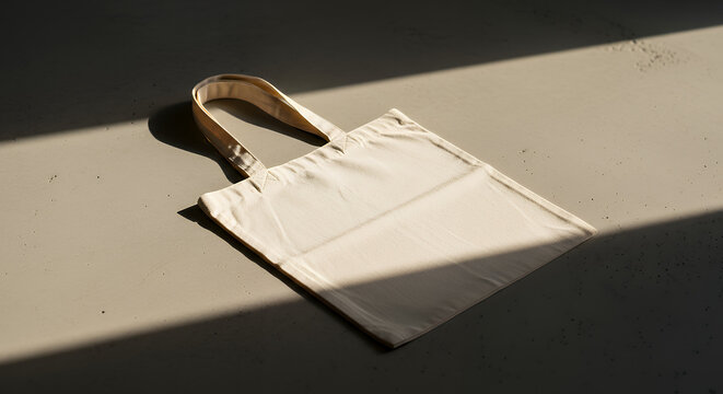 Minimalistic tote bag in sunlight tote bag mockup mockup fabric bag tote blank canvas cloth design eco fashion cotton shopping empty background
