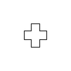 Obraz premium A simple black outline of a medical cross