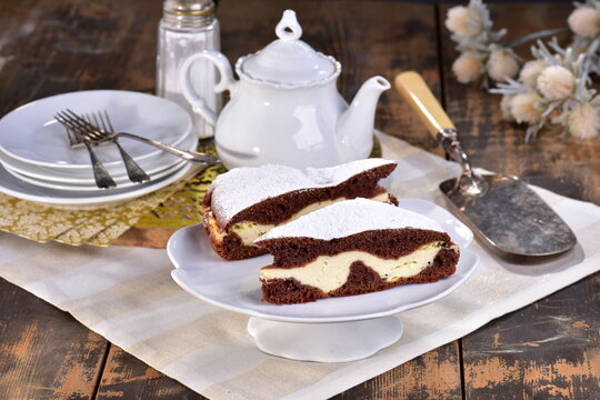 Cottage cheese and cocoa cake