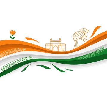 Maharashtra Day celebration with Indian flag and iconic landmarks