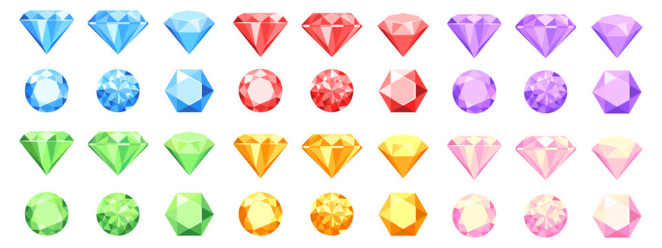 Diamond vector image. A realistic image of a crystal gemstone for your design. An element of luxury and wealth for a jewelry store.
