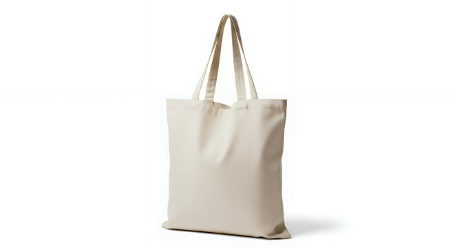Blank cream canvas tote bag mockup ideal for custom branding eco-friendly shopping versatile daily accessory isolated on white showcasing sustainable reusable fabric design tote bag mockup mockup fabr