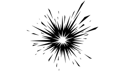 Fototapeta premium A black explosion vector icon on a white background with dynamic lines