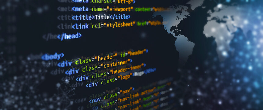 html programm coding computer language banner