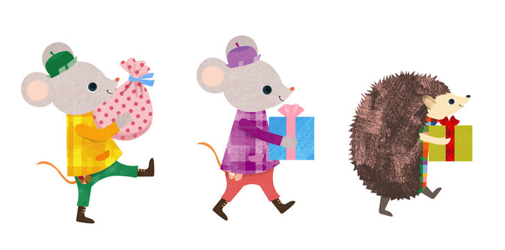 プレゼントを運ぶ動物