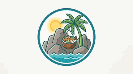 Obraz premium Tropical Island Food Logo