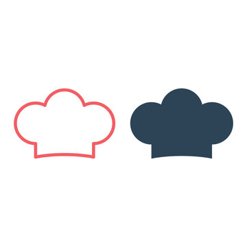 Chef hat icos set vector sign pictogram isolated. Cuisine symbol, logo illustration.