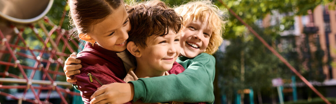 Carefree laughter among friends in an autumn afternoon splendor