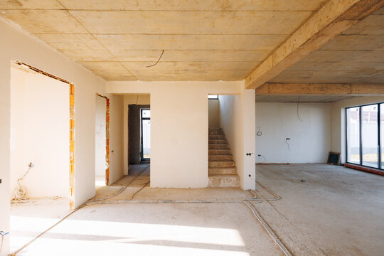 Currently Active Building Location With Visible Support Beams And Daylight Streaming Through
