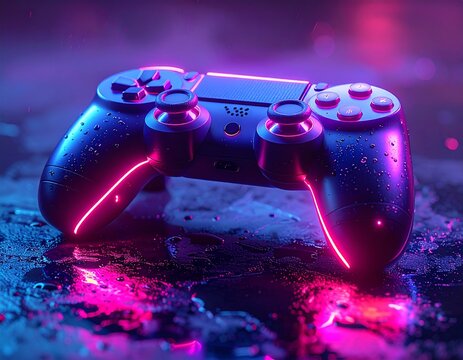 Neon gaming controller
