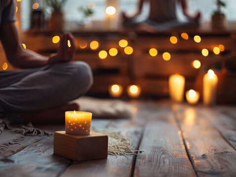 Peaceful Meditation with Candlelight and Fairy Lights 