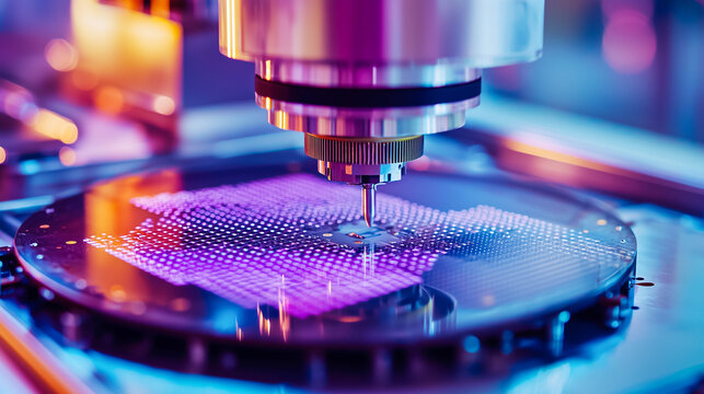 Silicon wafer computer circuit industry.