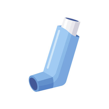 Medical inhaler for patients with asthma and shortness of breath in the treatment and prevention. Vector Illustration