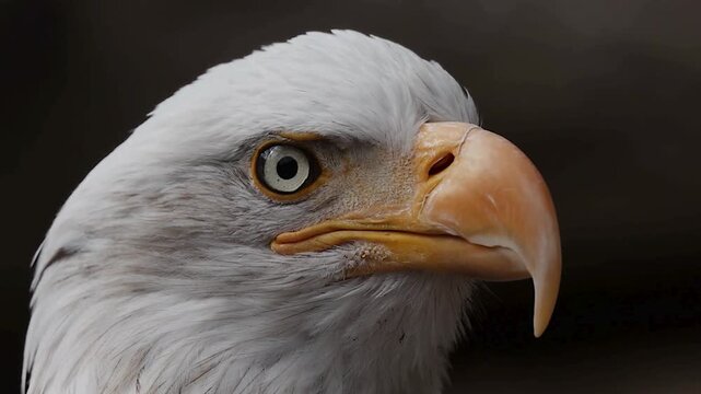 Bald Eagle Intense Gaze Head Portrait Closeup