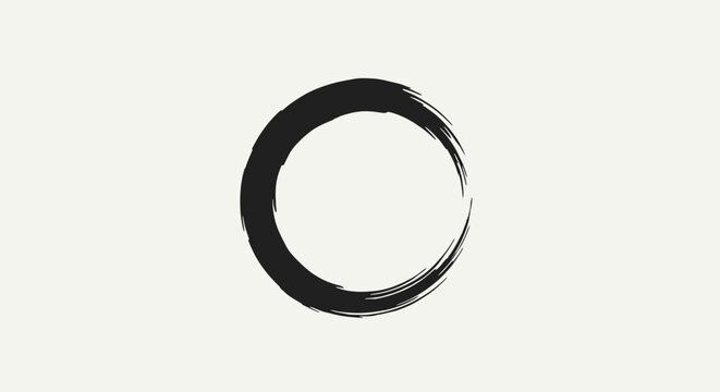 Hand Drawn Ink Enso Circle Symbol