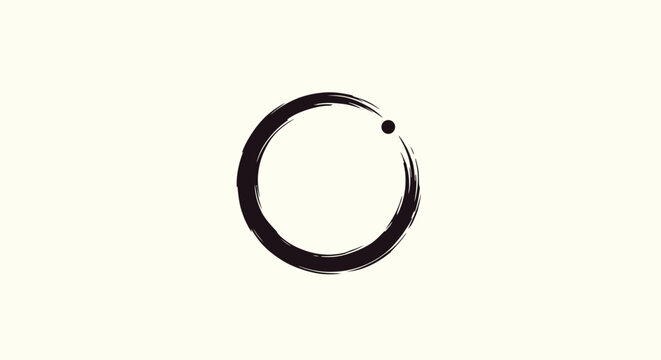 Minimalist Zen Enso Circle Brush Stroke Symbol