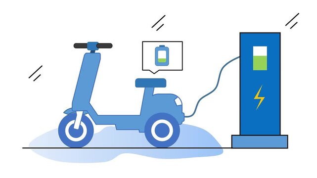 electric motorcycle green energy design vector