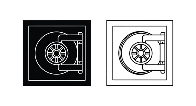 turbocharger technical drawing with two different backgrounds Vector