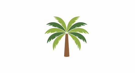 Obraz premium Stylized illustration of a palm tree with a brown trunk and green fronds