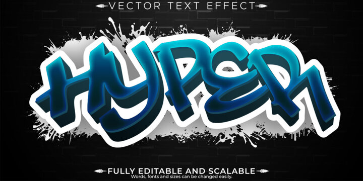 Graffiti text effect, editable spray and street text style