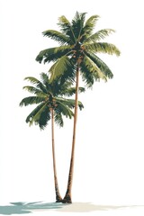 Obraz premium Tropical palm trees illustration