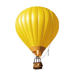 Fototapeta premium A vibrant yellow hot air balloon floating gracefully in the sky