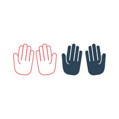 Fototapeta premium Folded Hands vector icons set illustration.