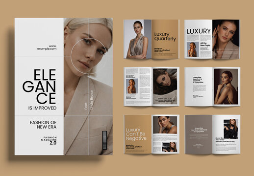 Fashion Magazine Template With Minimal Editorial Layout