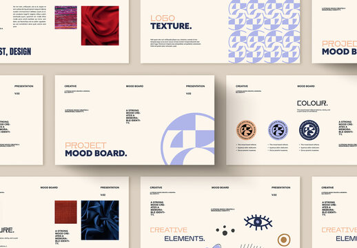 Mood Board Presentation Template With Modern Branding Layout