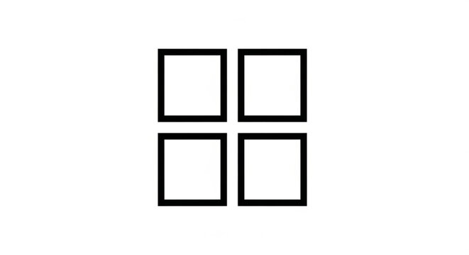 A minimalist vector graphic of four squares arranged in a grid pattern