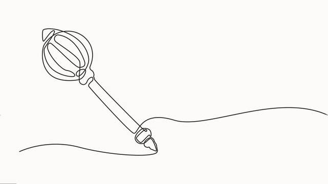 weapon of lord hanuman animation continuous one line drawing, Creative vector illustration of Lord Hanuman's weapon, Minimalist line art design motion graphic, minimalist design.