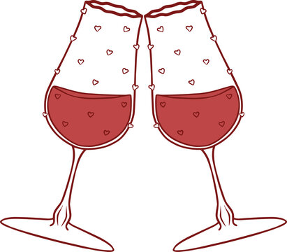 Cute champagne drinks with hearts