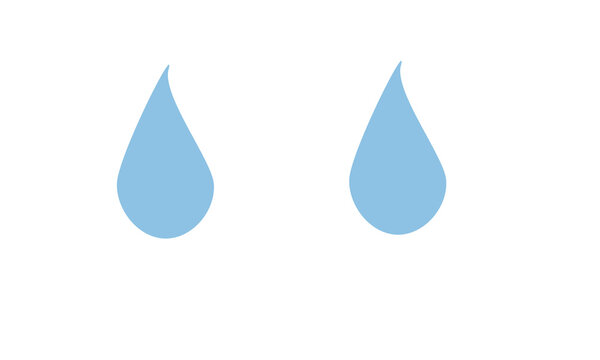 Two Blue Water Drops on Transparent Background