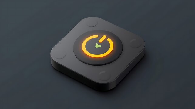 Professional TV Remote Application Icon with 3D Power Button Style