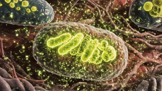 Oxidative stress markers inside tendon tissue fading after medication regulates biochemical balance. Mitochondria inside fibroblasts brighten as ATP production becomes more efficient