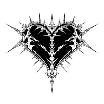 Gothic heart with sharp thorns.