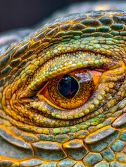 Naklejka premium lizard, iguana, reptile, animal, eye, macro, animals, skin, closeup, head, nature