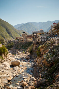 Little town at Karakoram Highway in Pakistan
