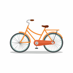 Fototapeta premium Orange bicycle illustration against a white background, isolated and ready for graphic design use.