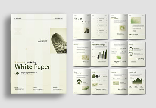 Corporate Brochure, Company Handbook & White Paper Report Template