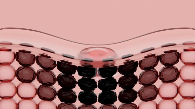 Serum Penetrating Skin Layers for Wrinkle Repair and Brightening - 3D Skincare Animation