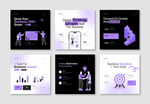 Modern Corporate Business Growth Social Media Post Template