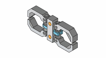 Naklejka premium Industrial Robotic Gripper Mechanism for Automation.