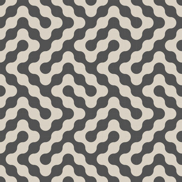Vector retro simple geometric psychedelic seamless pattern in retro style. Vintage abstract geometric pattern in Bauhaus style.