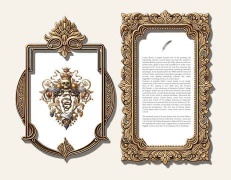Set of luxury vintage frames, collection of retro labels, badges and banners vector decorative elements