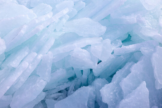 Frozen ice floes on Baltic Sea at R�gen Lobbe in winter