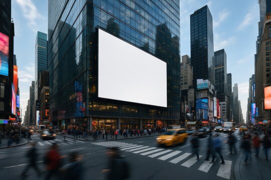 Urban cityscape with digital billboard.