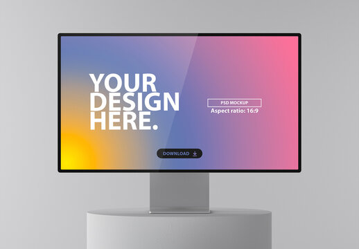 Desktop Display Screen Mockup