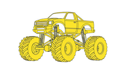 Yellow Monster Truck Illustration © Tembok